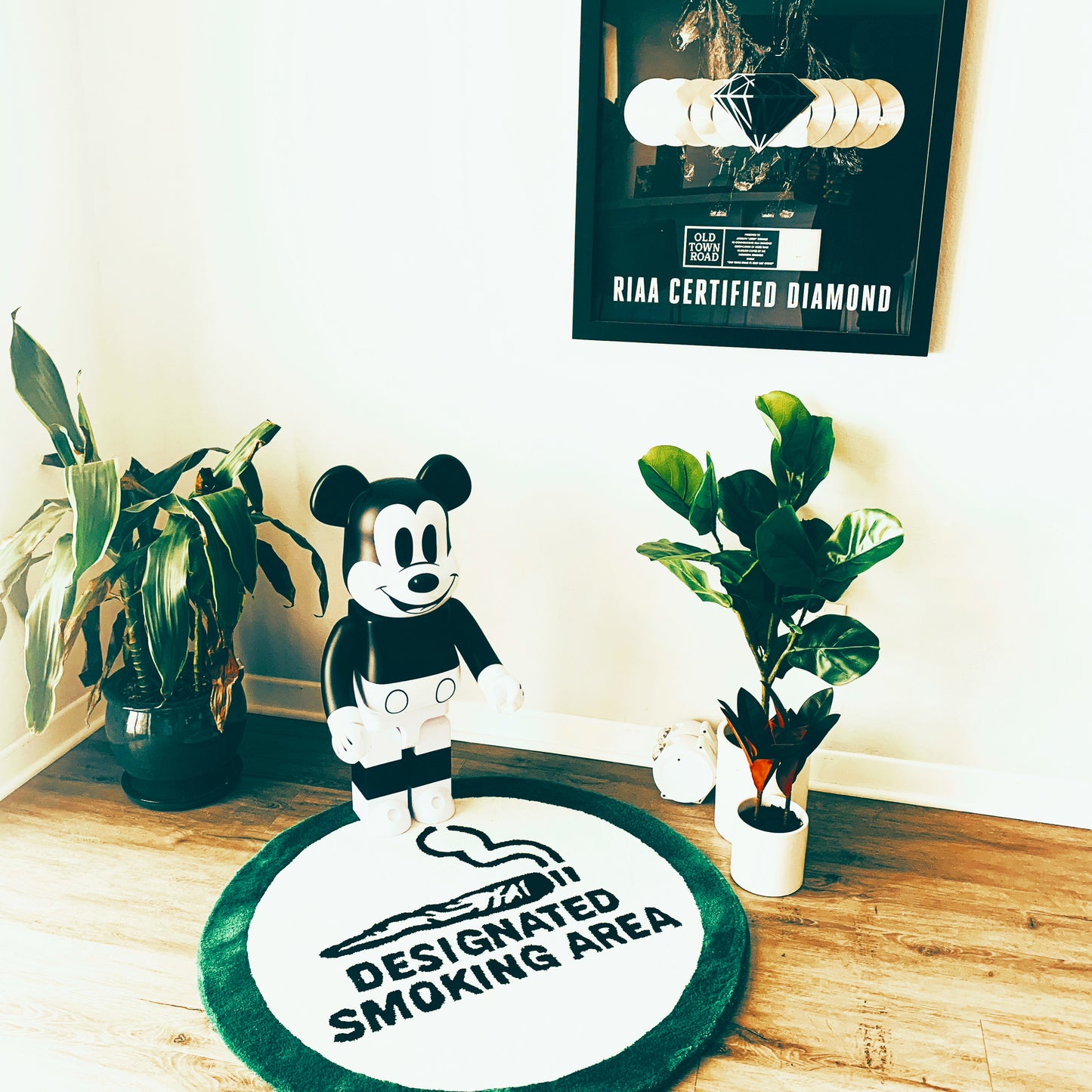 4ft “Designated Smoking Area” Hand Tufted area rug